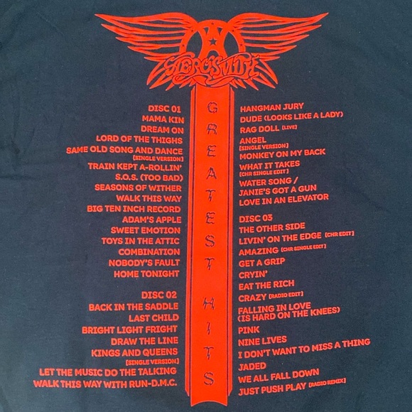 Aerosmith Greatest Hits Double-Sided Graphic T-Shirt - Size Large - NWT - Picture 4 of 5
